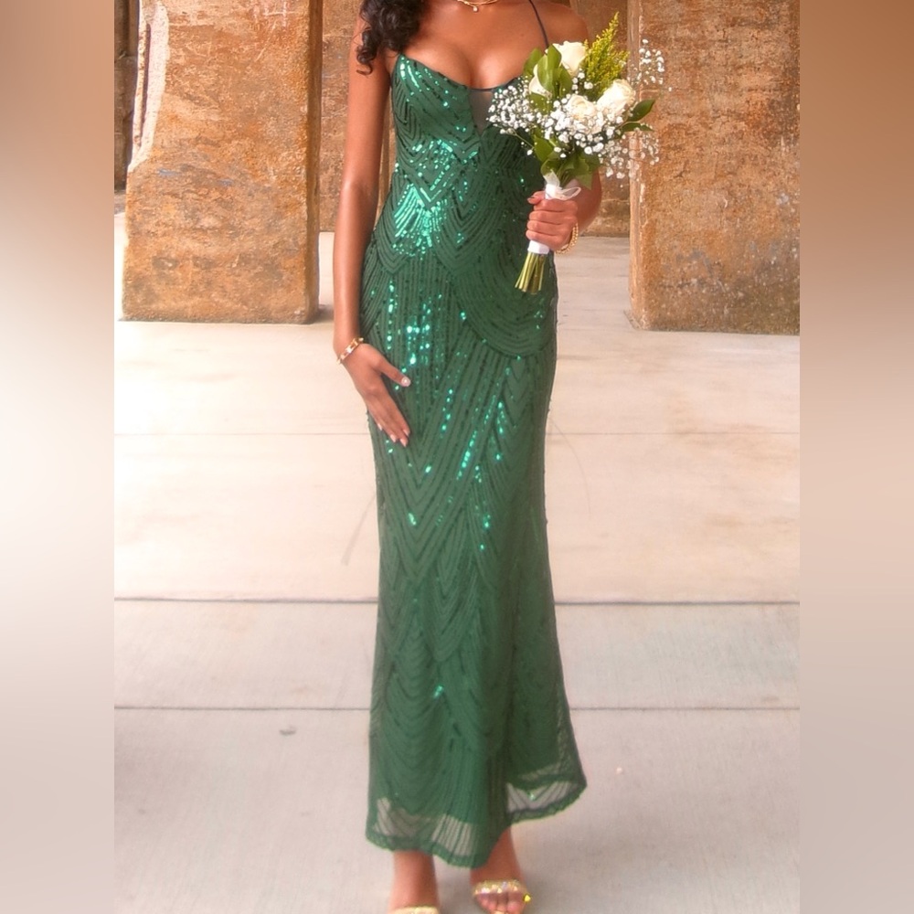Elegant Green Sequin Prom/Homecoming Dress